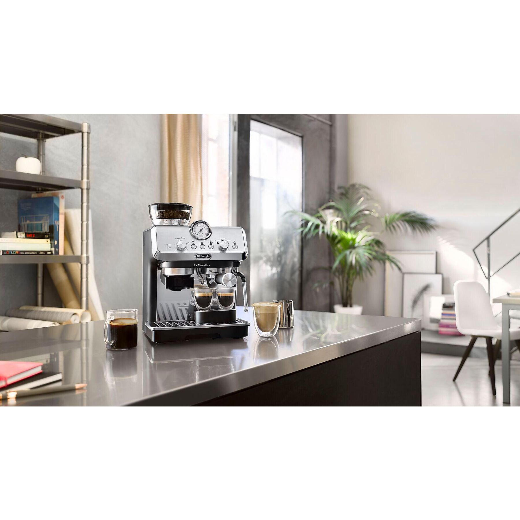  DELONGHI La Specialista Arte EC9155.MB - 8 Mahlgrade und vorprogrammierte Kaffee-Rezepte, Siebträger Espressomaschine Edelstahl/Schwarz