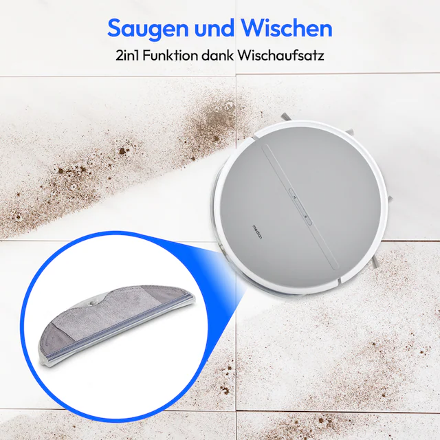 Medion® Saugroboter »mit Wischfunktion E35 SW (MD 18035), 2 kPa Saugleistung«, Gyro-Navigation in S-Linien120 min Laufzeit, integriertes Zubehör