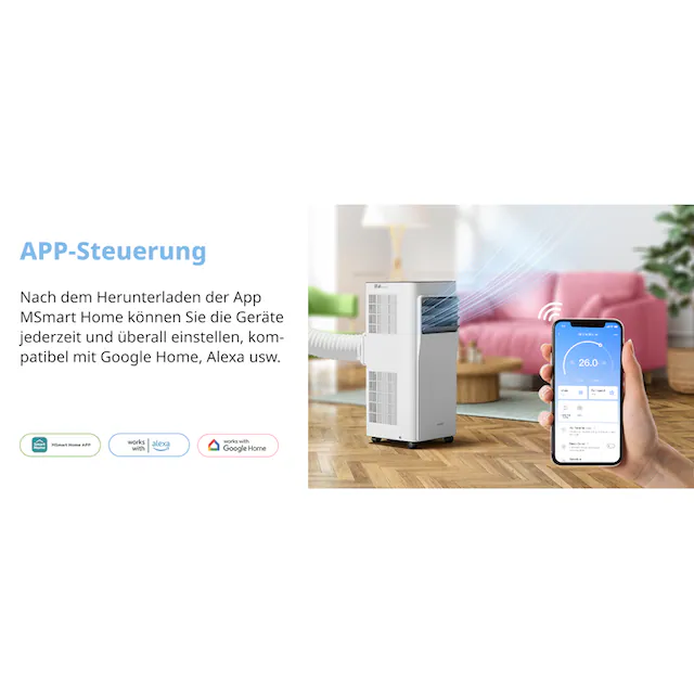 comfee 3-in-1-Klimagerät »»Easy Cool 9000« starker Luftstrom, App und Sprachsteuerung möglich«, für Räume bis zu 33 m², mit Temperatursensor
