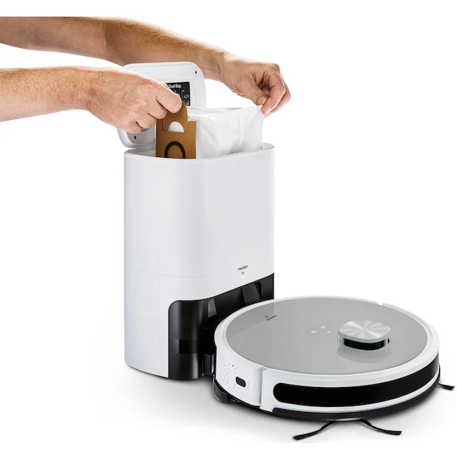 Medion® Saugroboter »mit Wischfunktion X21 SW+ (MD 11500), Lasernavigation,«, App- und Sprachsteuerung, raumspezifische Reinigung, Verbotszonen