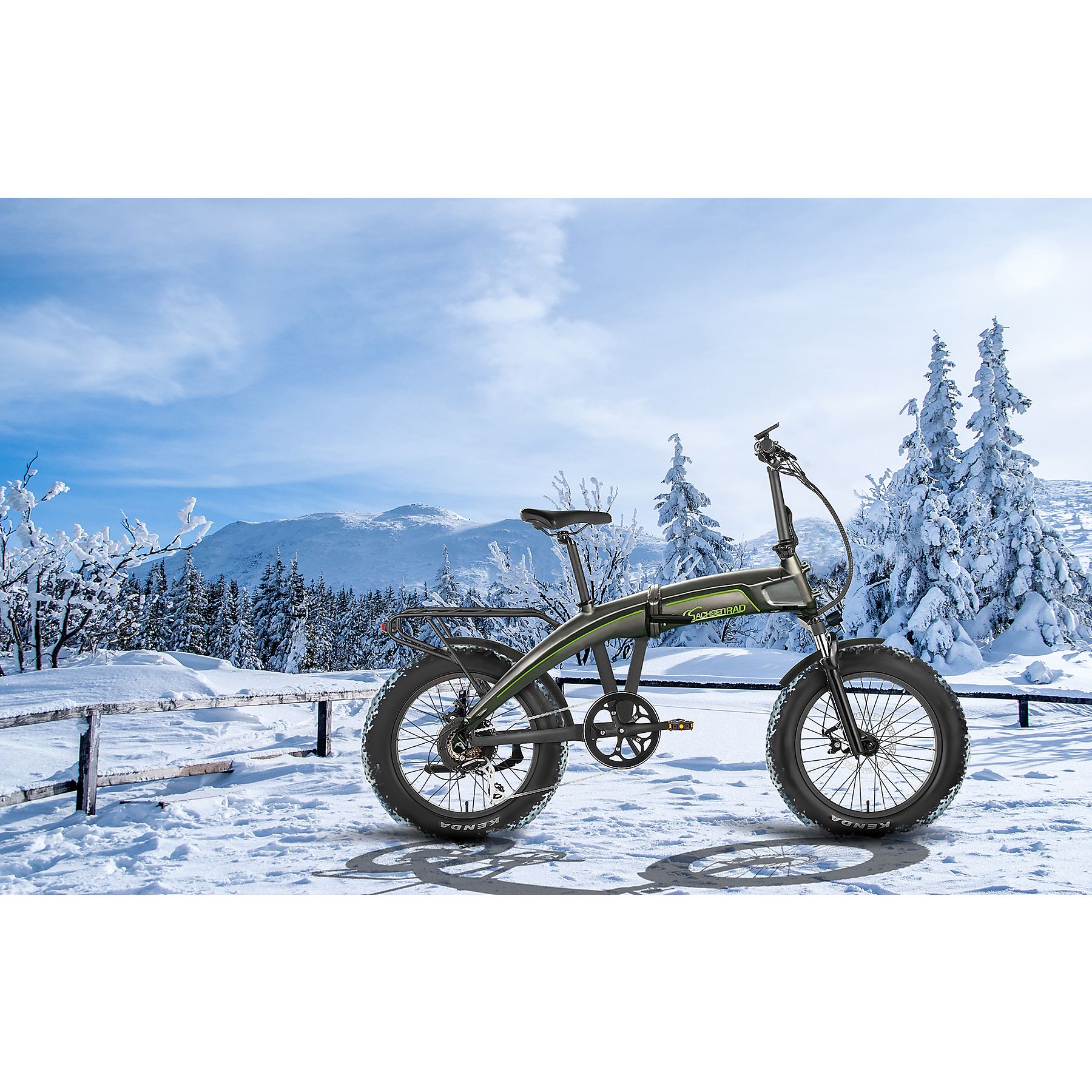 Sachsenrad E-Faltbike F6 Safari 20 "Fatbike Stvzo, 85nm Bafang Motor, interner Kabelelhrung E-Bike Grau