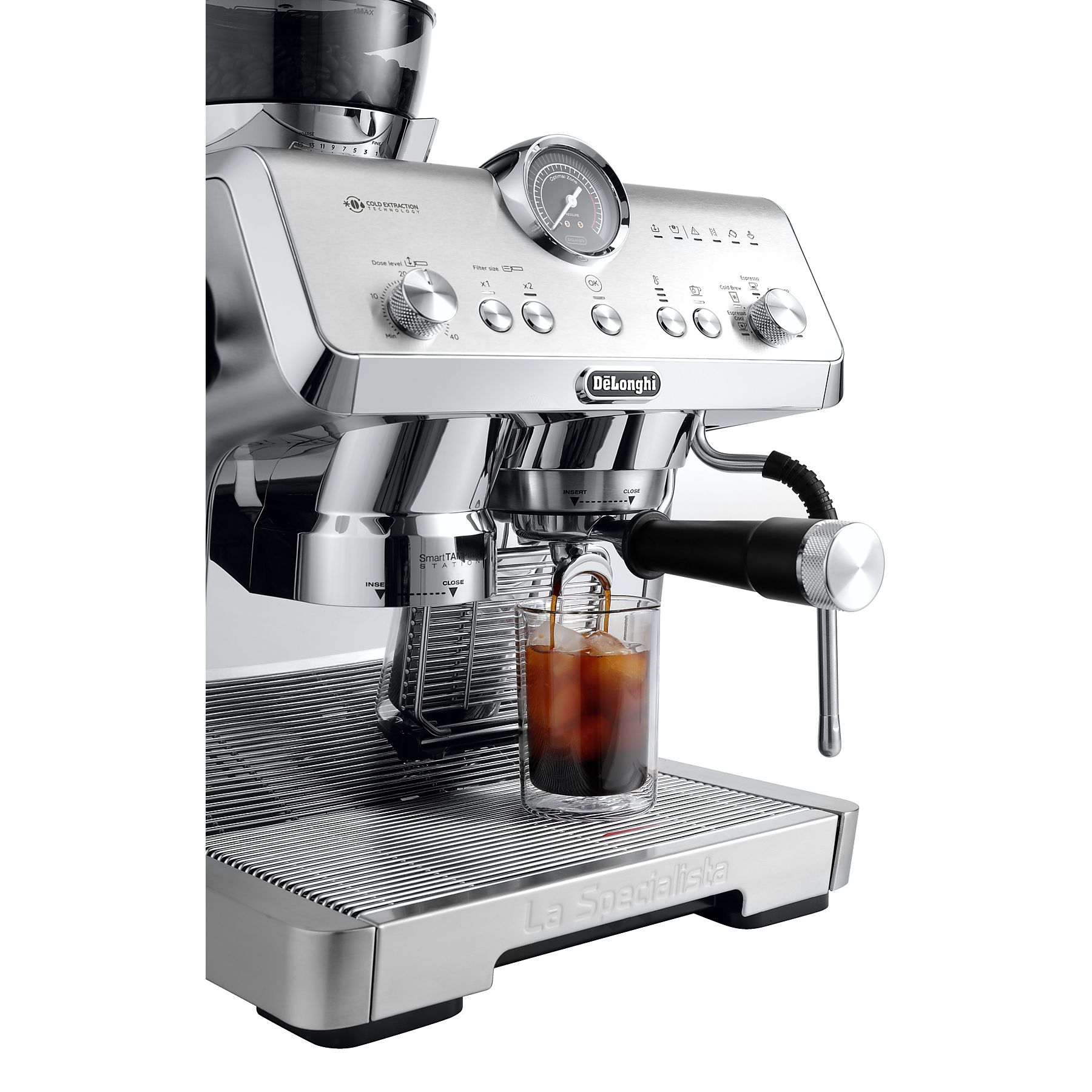 DELONGHI La Specialista Opera Cold Brew EC9555.M - 15 Mahlgrade und Smart-Tamping-Station, Siebträger Espressomaschine Metall