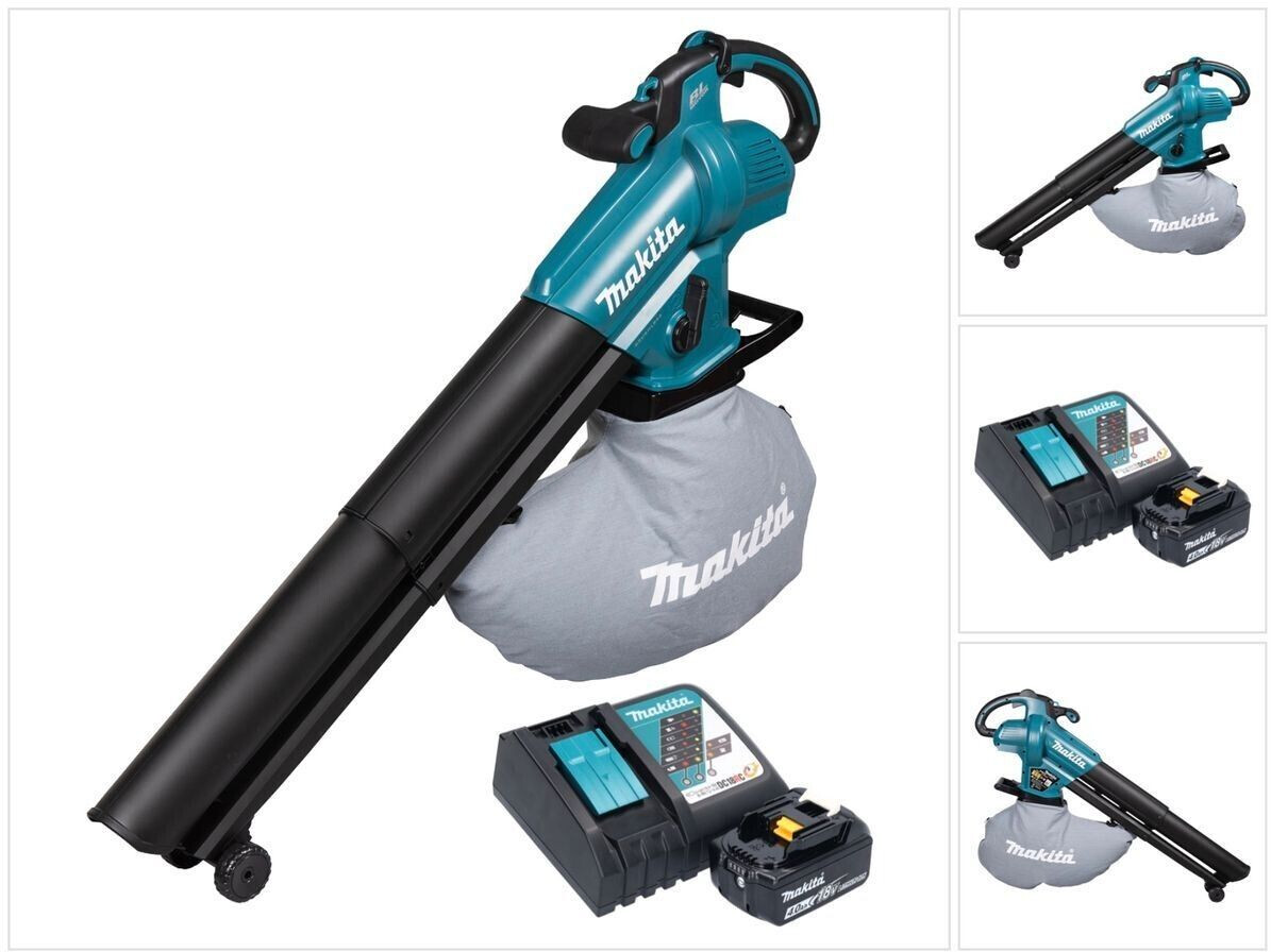 Makita DUB 187 RM Akku Laubbläser und Laubsauger 18 v Brushless + 1x Akku 4,0 Ah + Ladegerät
