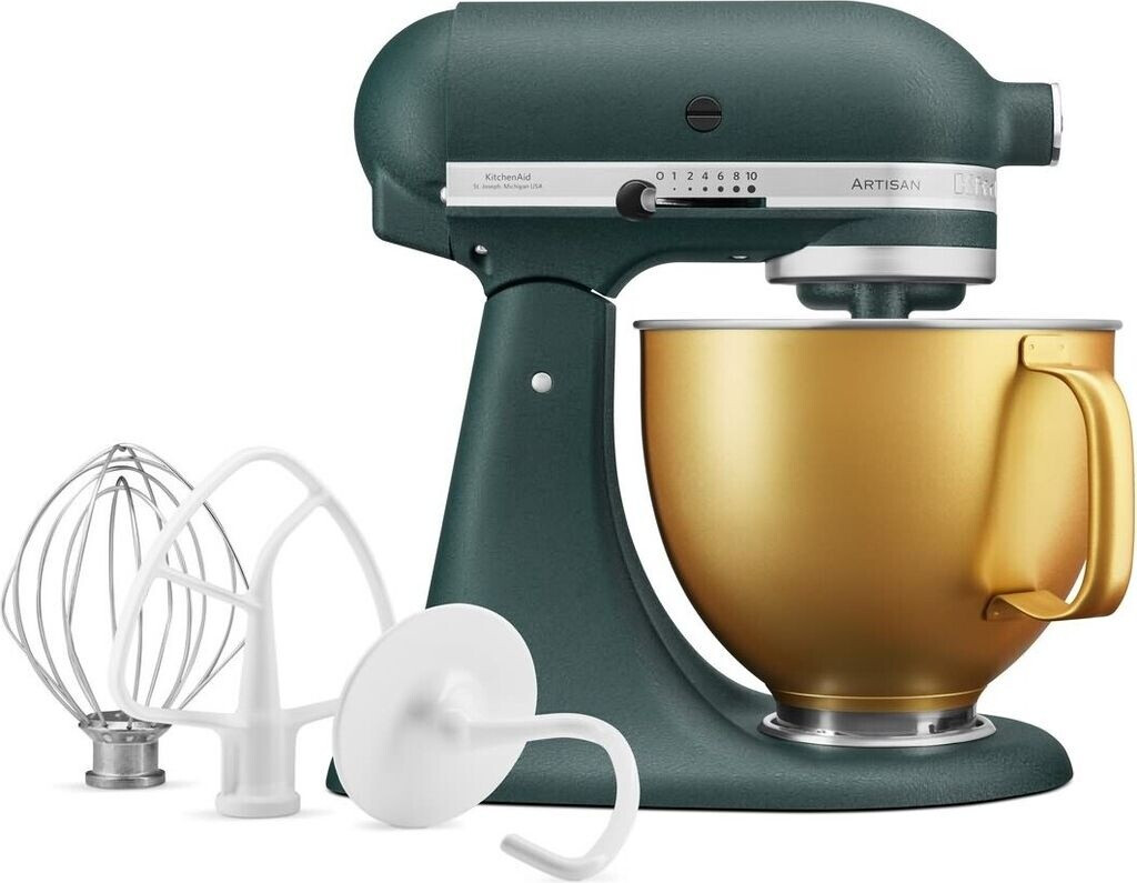 KitchenAid Artisan 5KSM156 5KSM156VGEPP Pebble Palm with gold bowl