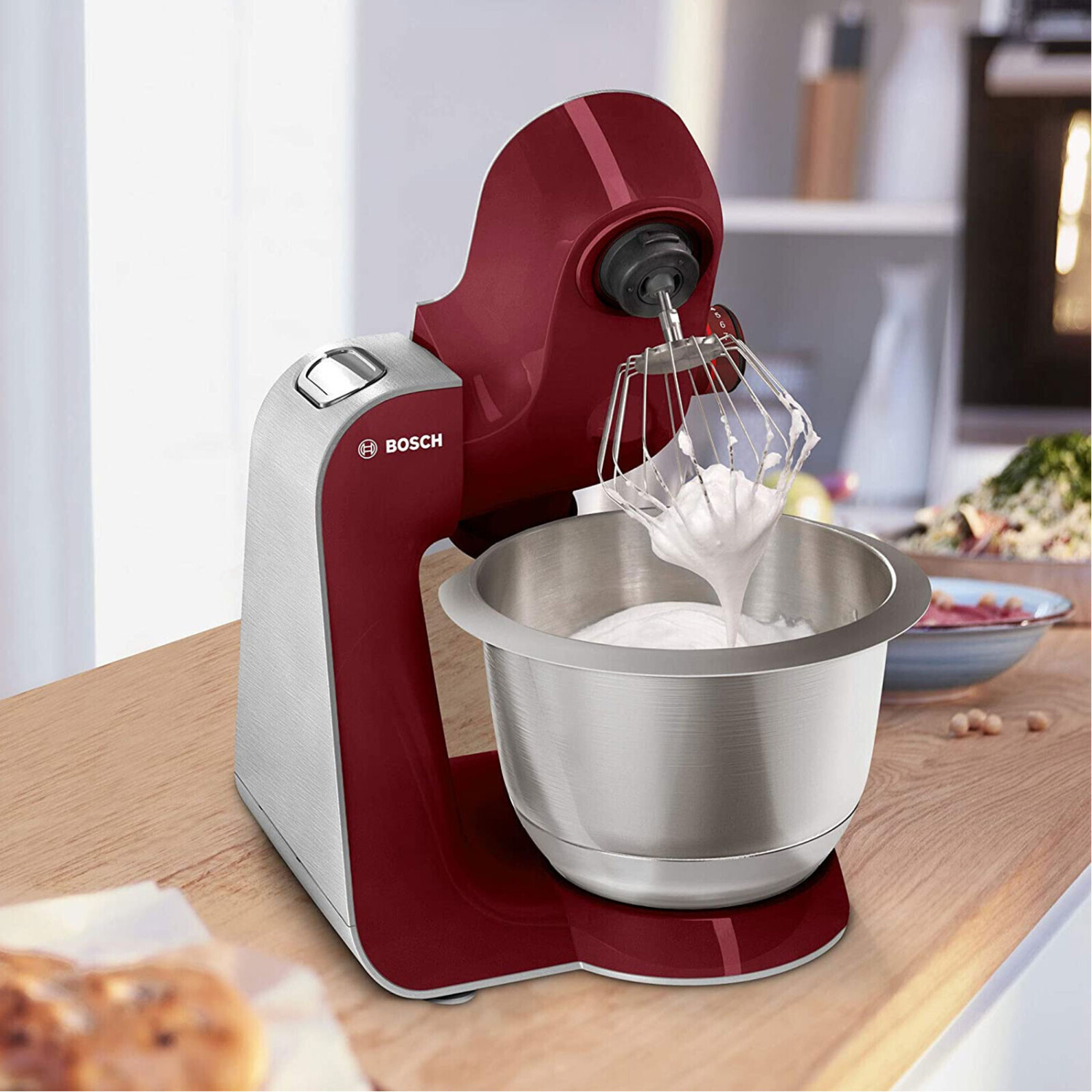 Bosch MUM5 1000 W Edelstahl gebürstet MUM58CR60 rot