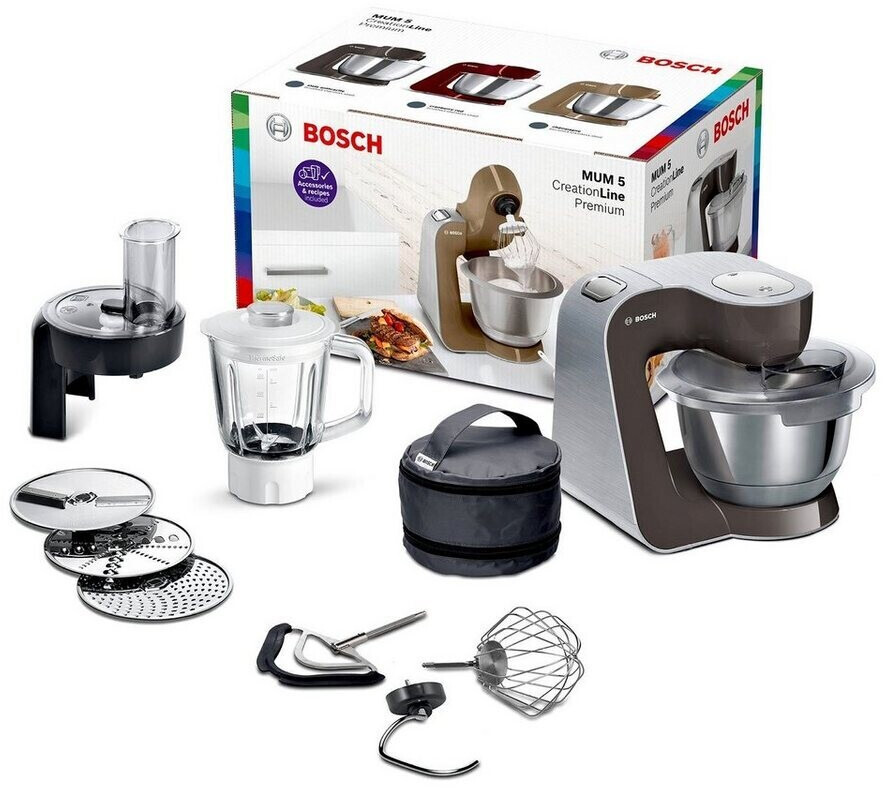 Bosch MUM5 1000 W Edelstahl gebürstet MUM58A20 grau