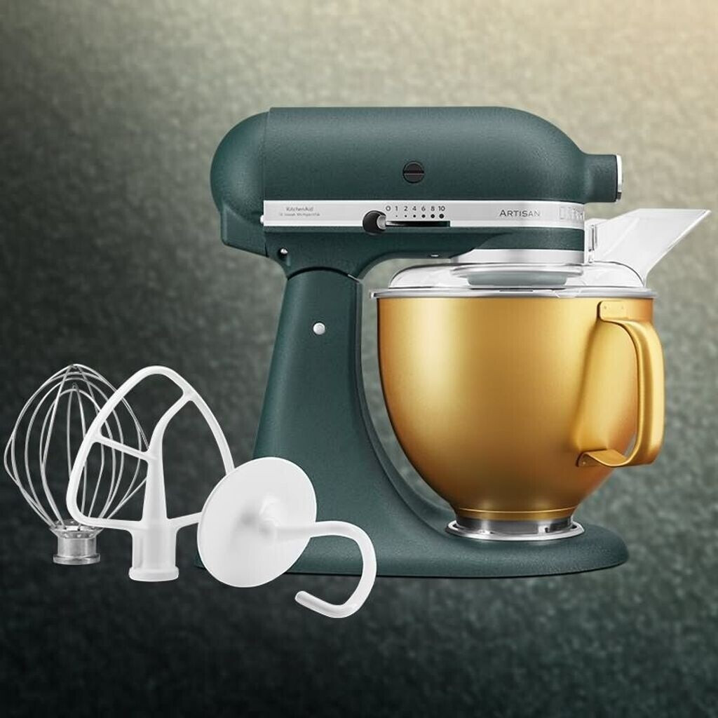 KitchenAid Artisan 5KSM156 5KSM156VGEPP Pebble Palm with gold bowl