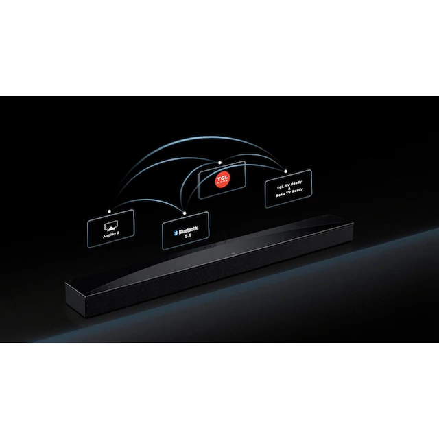 TCL Soundbar »Q75HE 5.1.2 Dolby Atmos und Ray Danz«, AI Sonic, 620 Watt, Airplay, HDMI, Bluetooth, Wandhalterung, Subwoofer