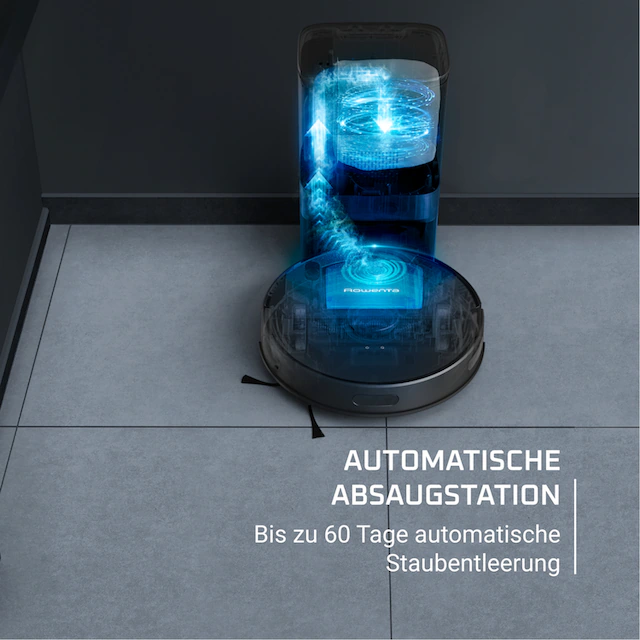 Rowenta Saugroboter »mit Wischfunktion und Absaugstation X-Plorer 75S+ Neo, lange Laufzeit«, 2700 Pa Saugleistung, präzise Lasernavigation, Sprachassistent, RR85E3