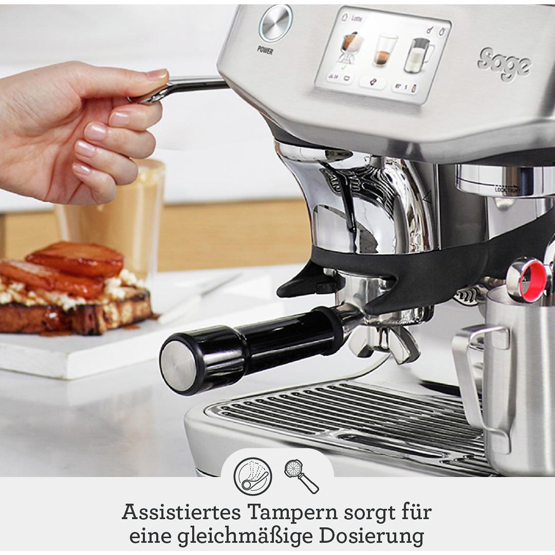 SAGE SES881BST4FEU1 the Barista Touch™ Impress Espressomaschine Schwarzer Edelstahl