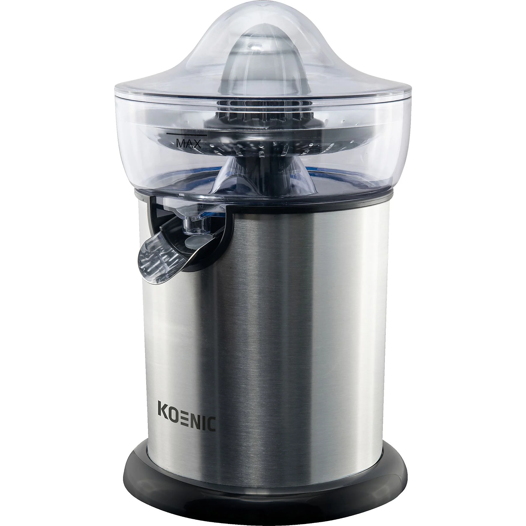 KOENIC KCP 13021 M Zitruspresse 130 Watt, Edelstahl/Schwarz