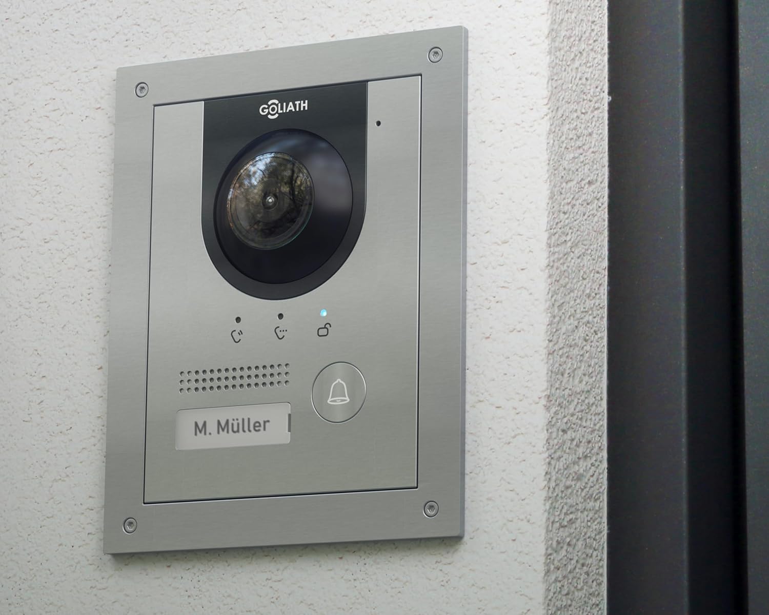 GOLIATH AV-BUS-116 Full HD Video Türsprechanlage 1 Familienhaus Set, 2 x Touchscreen Monitore