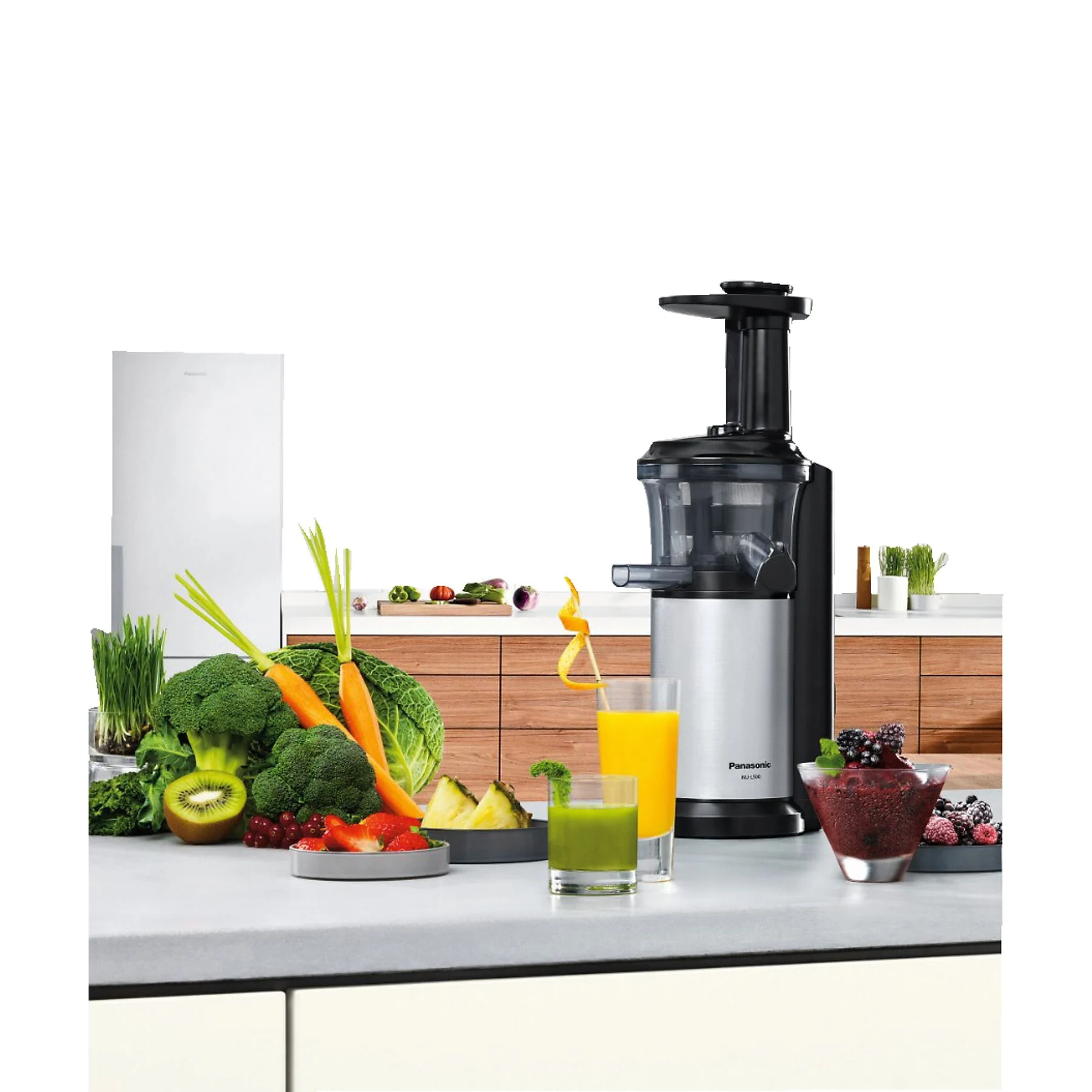 PANASONIC MJ-L 500 Slow Juicer 150 Watt, Edelstahl/Schwarz