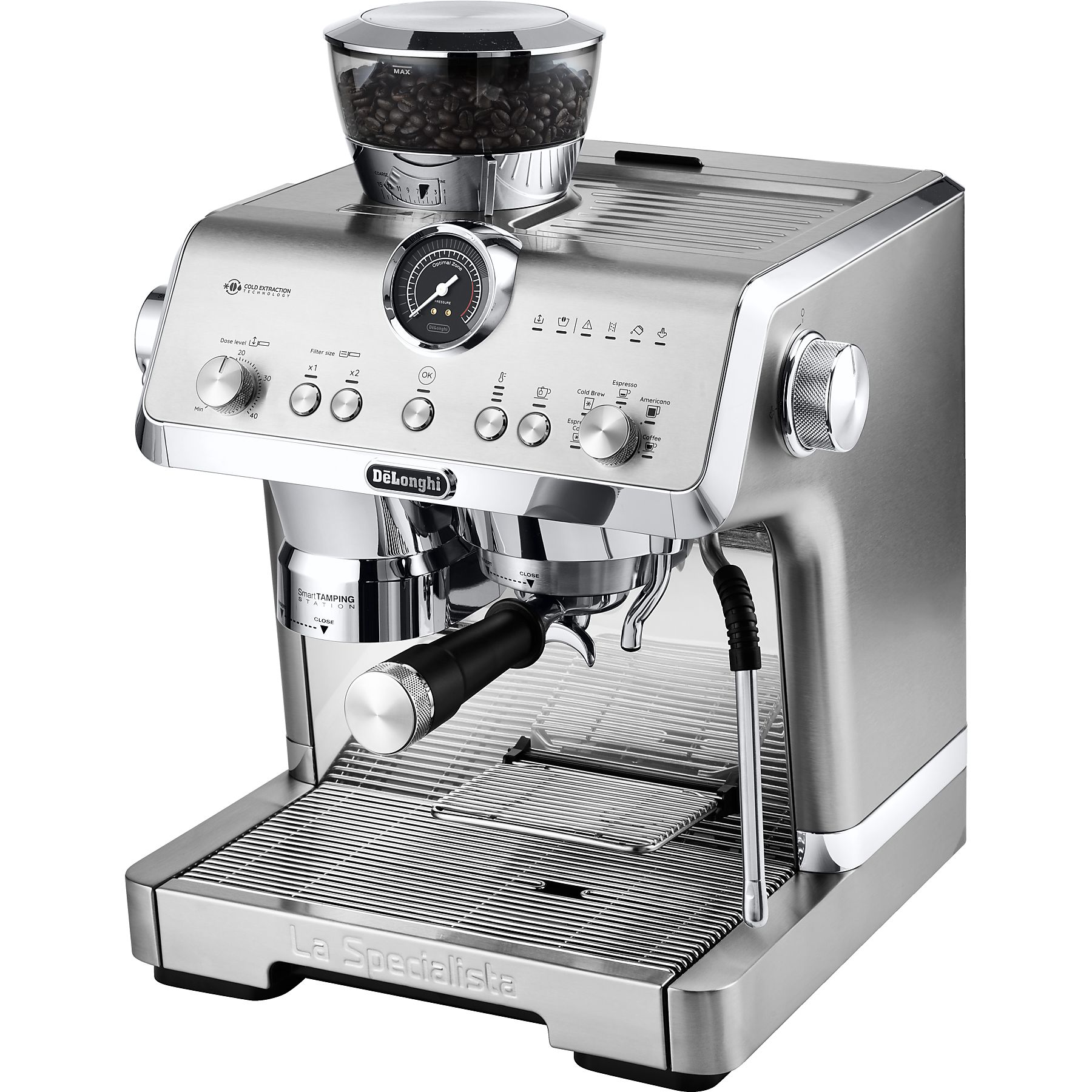 DELONGHI La Specialista Opera Cold Brew EC9555.M - 15 Mahlgrade und Smart-Tamping-Station, Siebträger Espressomaschine Metall