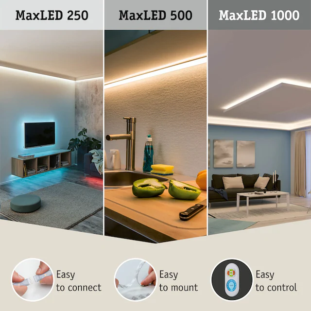 Paulmann LED-Streifen »MaxLED 1000 LED Strip Full-Line COB 2,5m«, Farbwechsler, Farbsteuerung