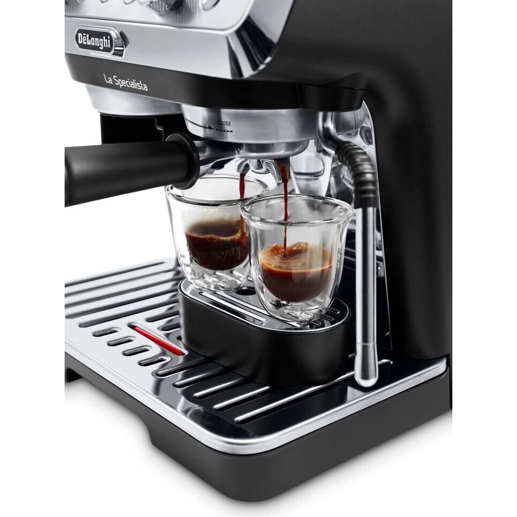  DELONGHI La Specialista Arte EC9155.MB - 8 Mahlgrade und vorprogrammierte Kaffee-Rezepte, Siebträger Espressomaschine Edelstahl/Schwarz