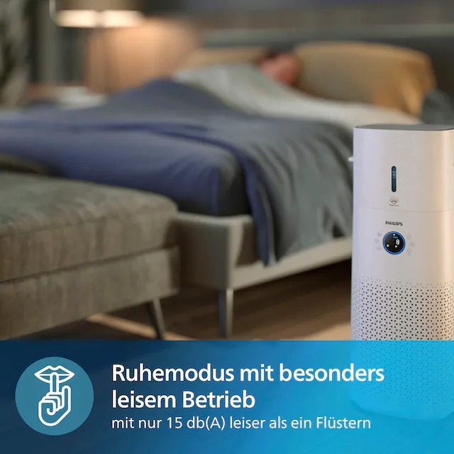 Philips Kombigerät Luftbefeuchter und -reiniger »AC3737/10 3000 Series«, für 131 m² Räume, mit 505 m³/h CADR und 650 ml/h Befeuchtungsrate, WLAN, Air+ App