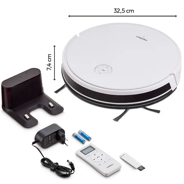 Medion® Saugroboter »S35 (MD 11899), intelligente S-Linien Navigation, 4 kPa Saugleistung«, App-Steuerung, Teppicherkennung, 120 min Laufzeit, Ladestation