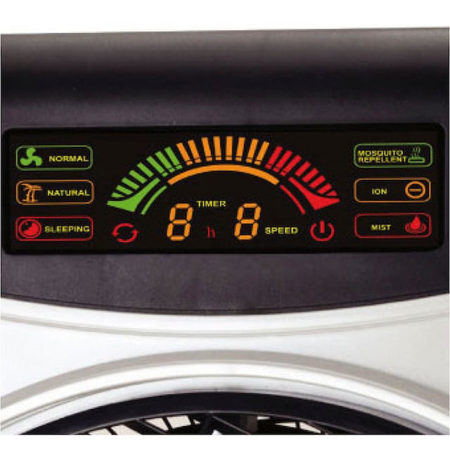 Sonnenkönig Standventilator »Air Fresh 5, Leistung 100W, 3 Ventilationsstufen, 9h Timer,«, LED-Display, Fernbedienung, energiesparsam, Moskito-Abwehrfunktion