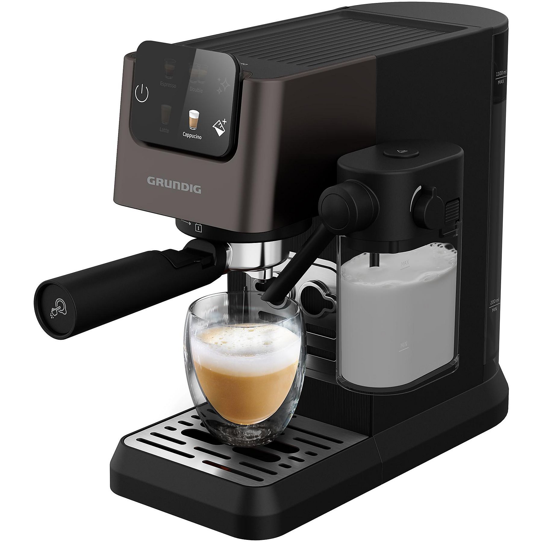 GRUNDIG KSM 6430 Espressomaschine Dark Inox/Schwarz