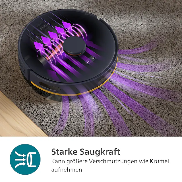 Philips Saugroboter »mit Wischfunktion XU2100/10 2000 Series, mit Teppich-Boost Funktion«, LDS-Radarnavigationssystem, HomeRun App, inkl. Entleerungsstation