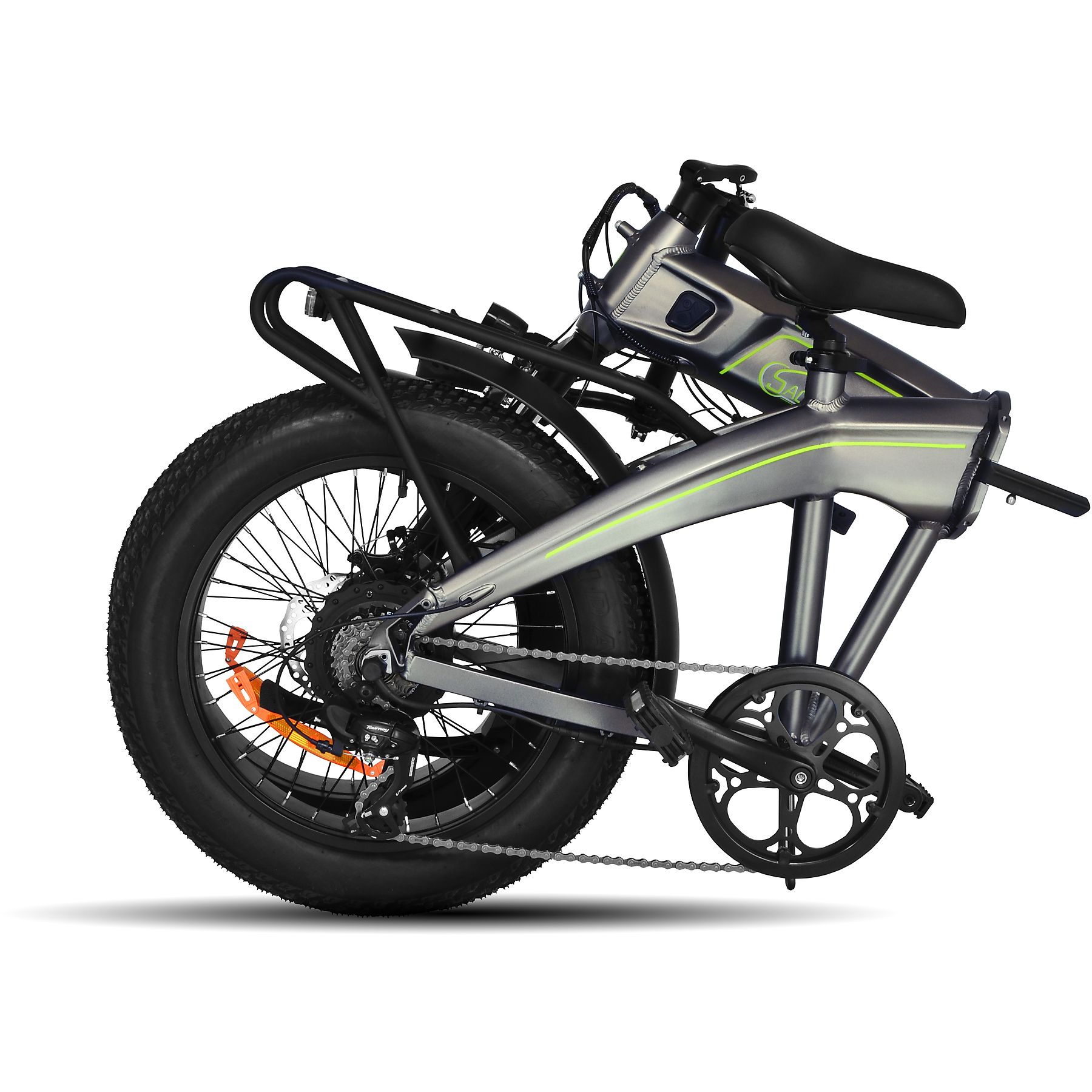 Sachsenrad E-Faltbike F6 Safari 20 "Fatbike Stvzo, 85nm Bafang Motor, interner Kabelelhrung E-Bike Grau