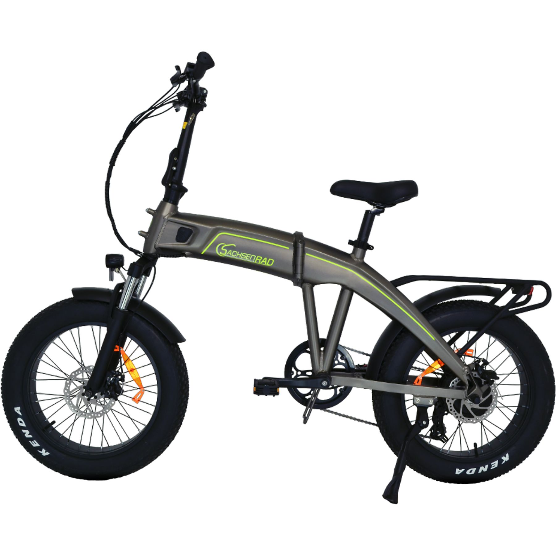 Sachsenrad E-Faltbike F6 Safari 20 "Fatbike Stvzo, 85nm Bafang Motor, interner Kabelelhrung E-Bike Grau