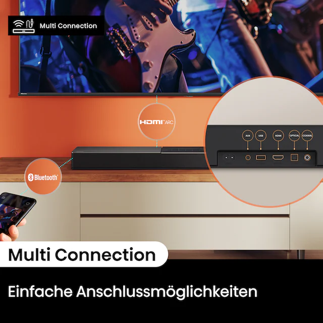 Hisense 2.1 Soundsystem »HS2000 2.1 Kanal Soundbar mit integriertem Subwoofer«, (1 St.)