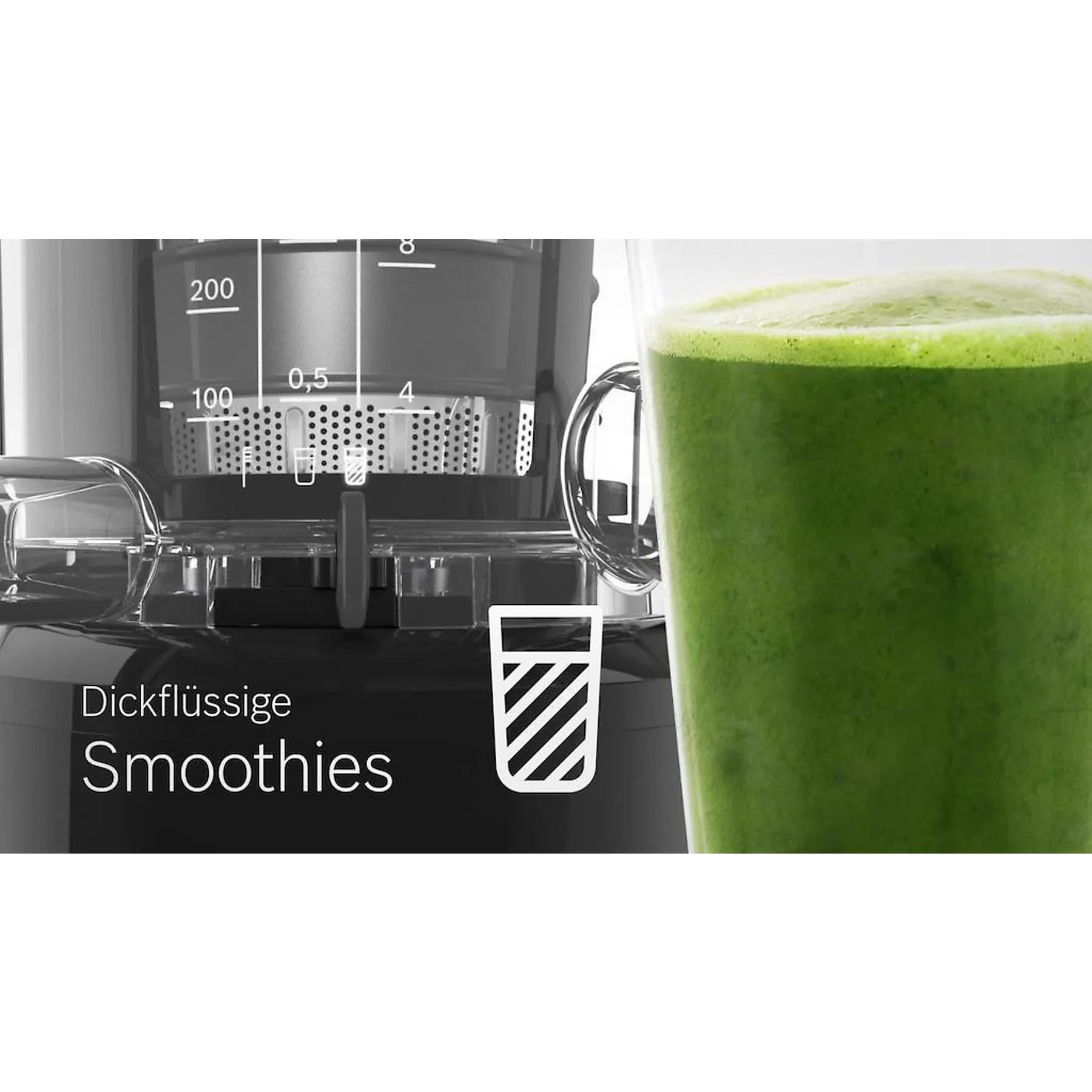 BOSCH MESM731M VitaExtract Slow Juicer 150 Watt, Schwarz/Transparent