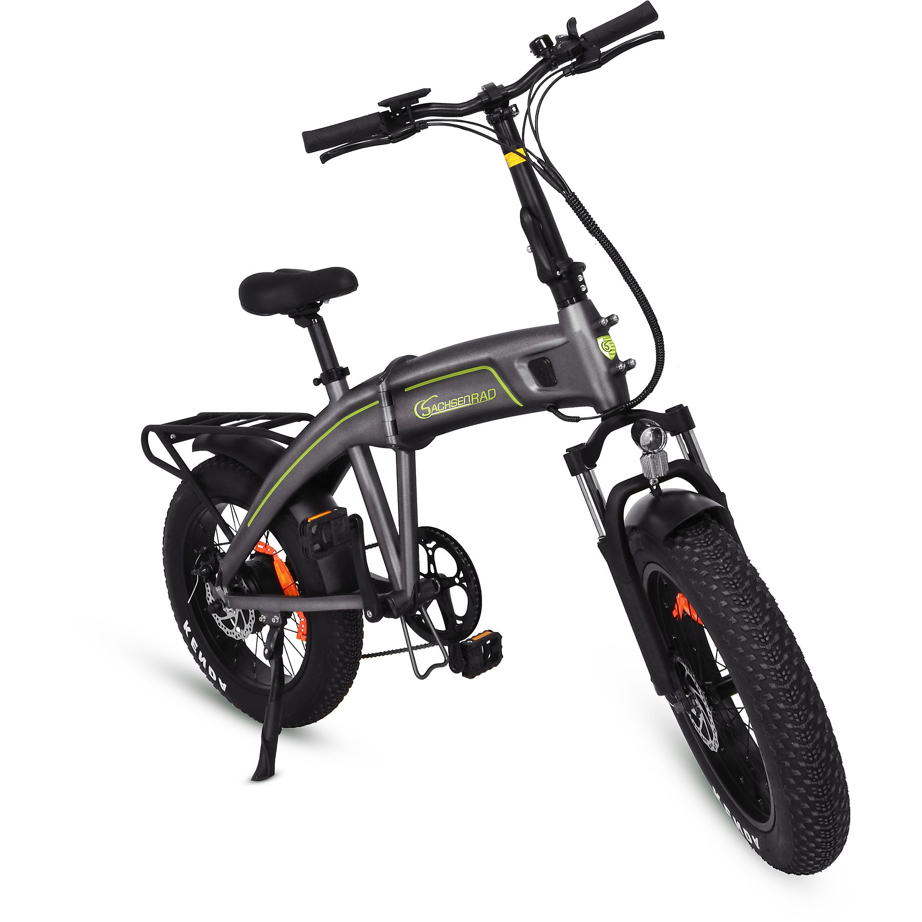 Sachsenrad E-Faltbike F6 Safari 20 "Fatbike Stvzo, 85nm Bafang Motor, interner Kabelelhrung E-Bike Grau