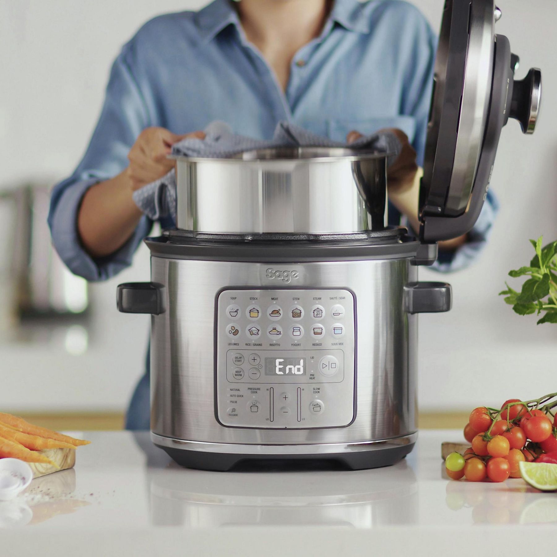 SAGE SPR680BSS2EEU1 THE FAST SLOW GO EDELSTAHL Multikocher Gebürsteter Edelstahl (1100 Watt)