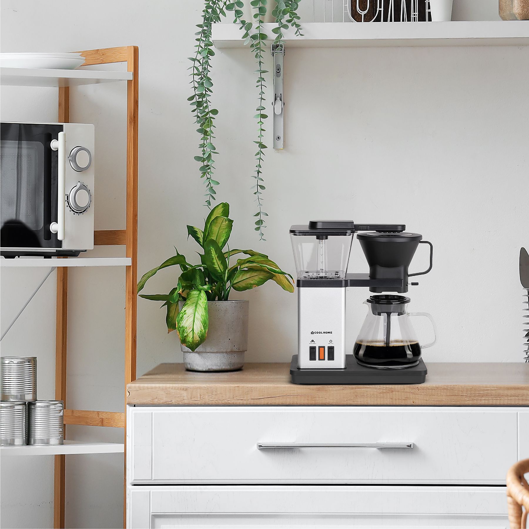 COOLHOME CoolHome MB23 Masterbrew Kaffeemaschine - Filterkaffeemaschine - Silber (Grau) Filterkaffeemaschine Grau