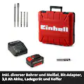 Einhell Akku-Bohrhammer »HEROCCO Kit +5«, Inkl. Akku 18V/3Ah, Ladegerät, Bit- Adapter, Bohrer, Meißel und Koffer
