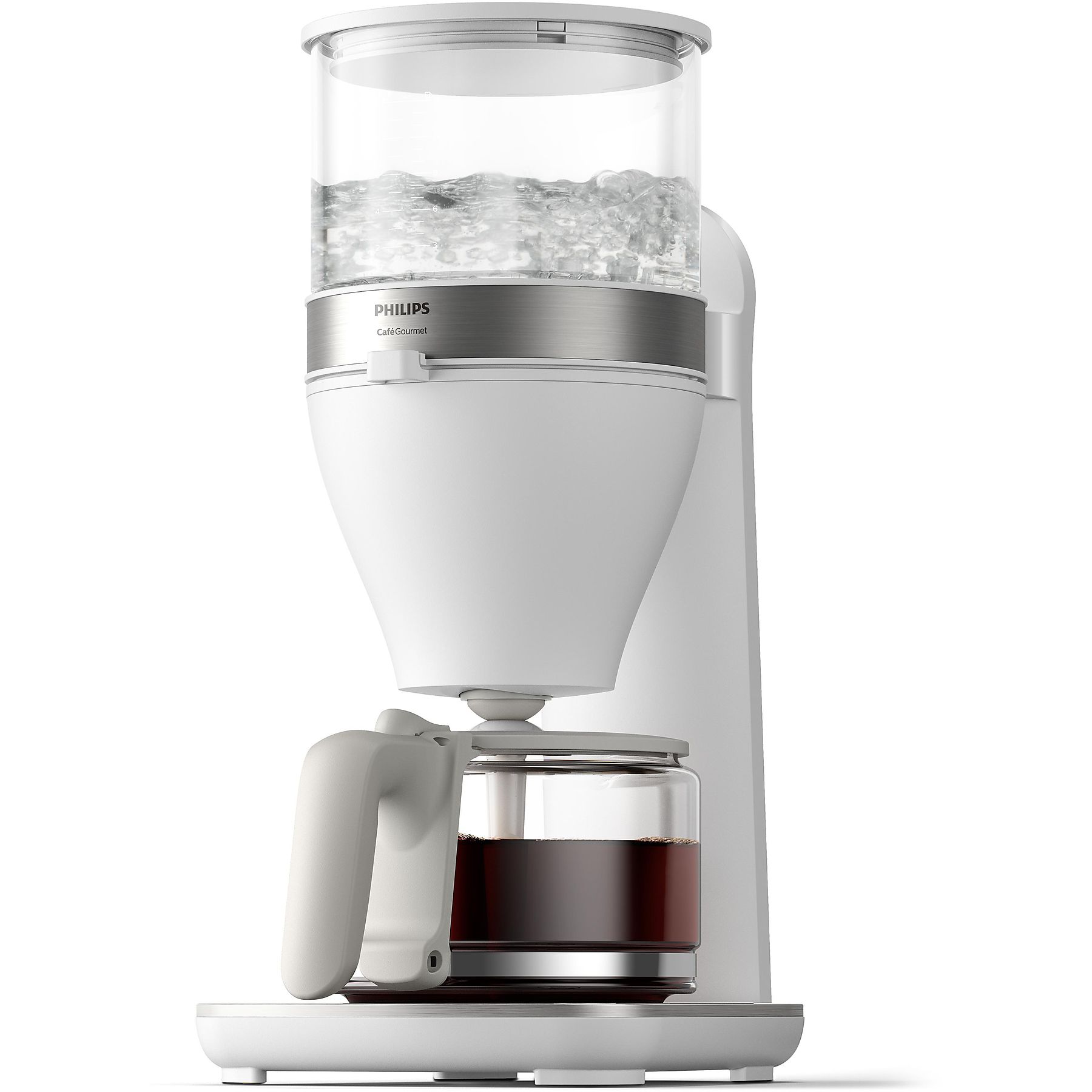 PHILIPS HD5416/00 Café Gourmet mit Glaskanne, 1,25 Liter, 1800 Watt, Kaffeemaschine Weiß