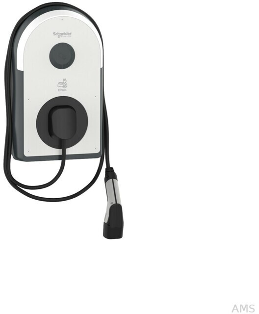 Schneider Electric Pro AC Wallbox, 22kW, T2 Kabel 5m, MID, 6mA, IP55, IK10, NFC/RFID Reader, weiß (EVB3S22NC0M)
