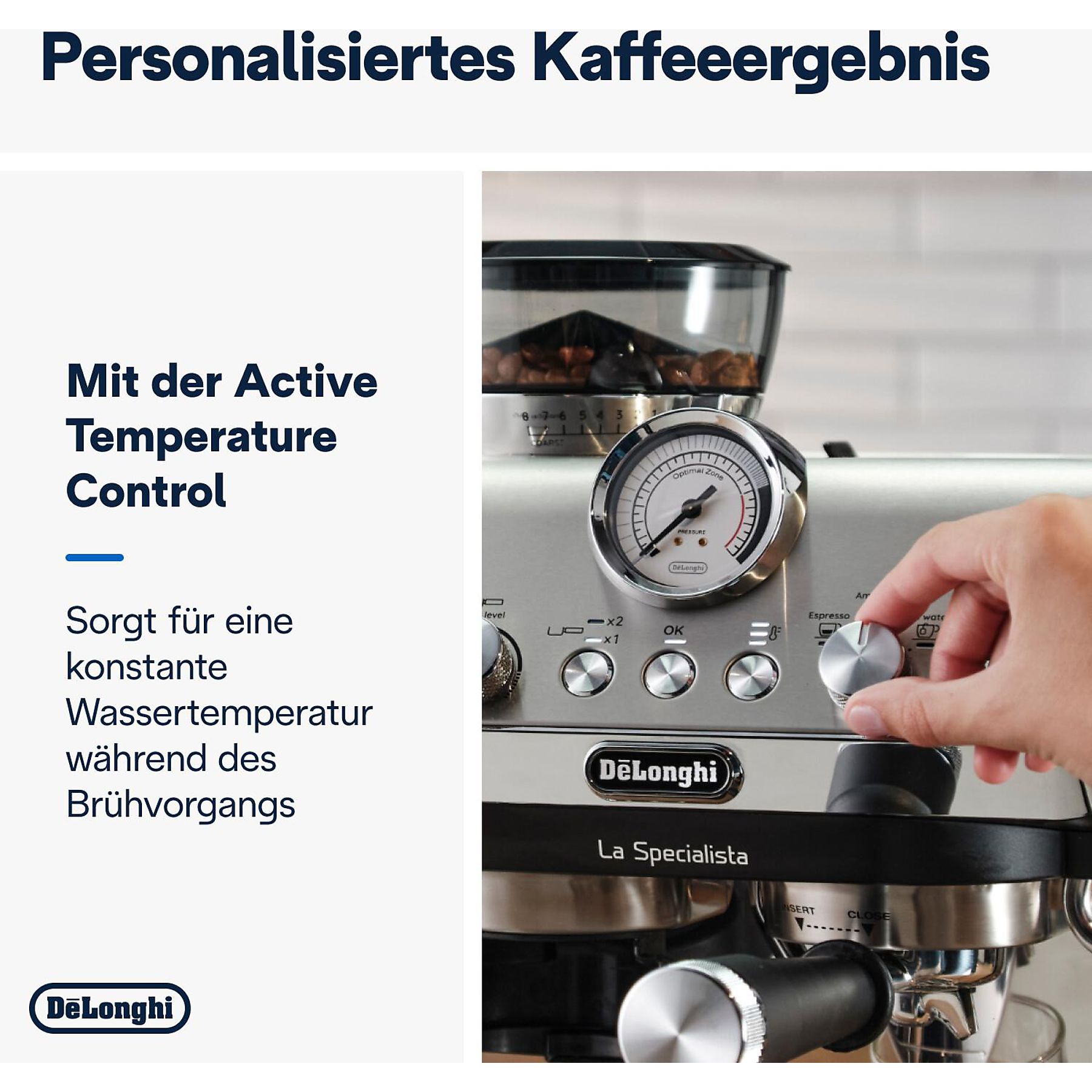  DELONGHI La Specialista Arte EC9155.MB - 8 Mahlgrade und vorprogrammierte Kaffee-Rezepte, Siebträger Espressomaschine Edelstahl/Schwarz