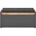 vidaXL Bank mit Staufach 116 cm Grau Wildleder-Optik