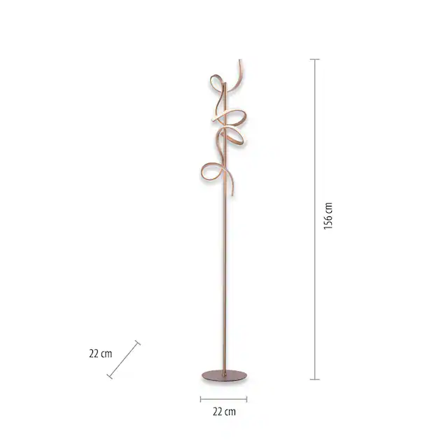 JUST LIGHT Stehlampe »CURLS«, 2 flammig, Leuchtmittel LED-Board | LED fest integriert, LED, dimmbar über Schnurdimmer