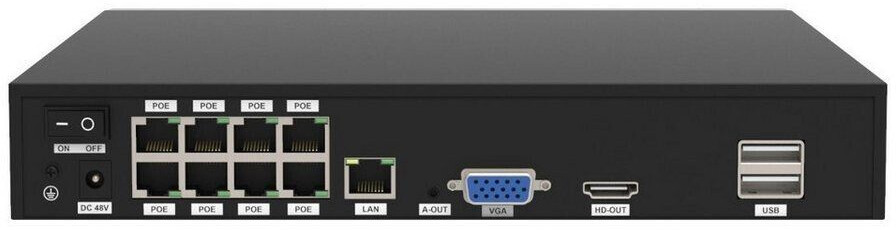 Foscam LAN IP-Überwachungskamera-Set 8-Kanal mit 4 Kameras 3840 x 2160 Pixel (FNA108E-B4-2T black)