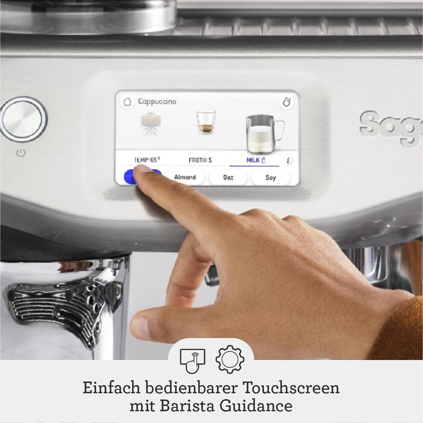 SAGE SES881BST4FEU1 the Barista Touch™ Impress Espressomaschine Schwarzer Edelstahl