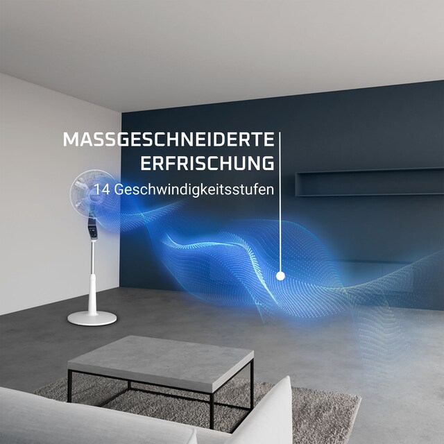Rowenta Standventilator »VU5690 Turbo Silence Extreme«, 40 cm Durchmesser, 32 dB(A), 14 Geschwindigkeiten, Fernbedienung, digitaler 12 h Timer