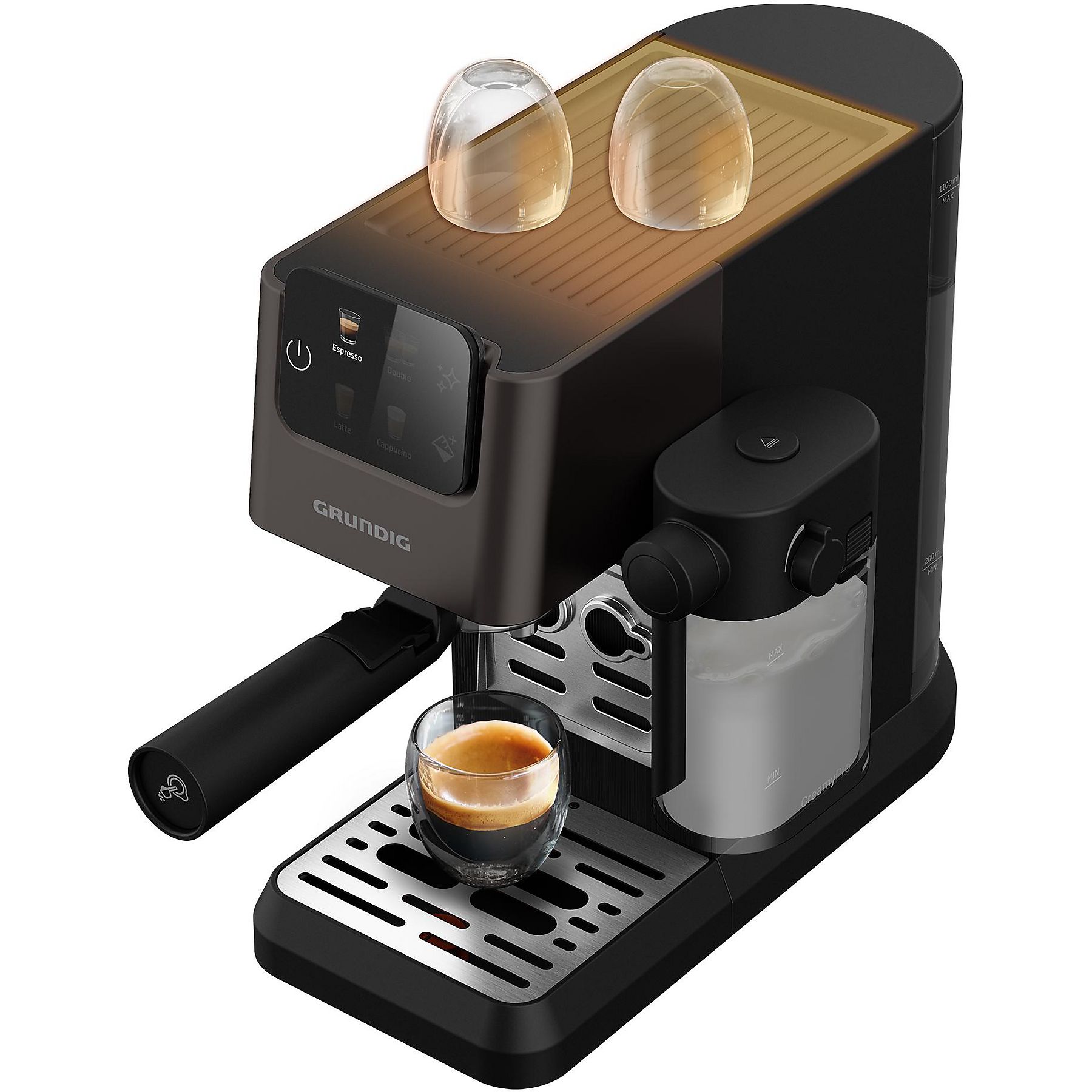 GRUNDIG KSM 6430 Espressomaschine Dark Inox/Schwarz