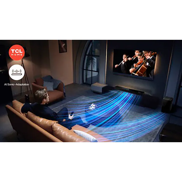 TCL Soundbar »Q85HE 7.1.4 Dolby Atmos und Ray Danz«, AI Sonic, 820 Watt, Airplay, HDMI, Bluetooth, Wandhalterung, Subwoofer
