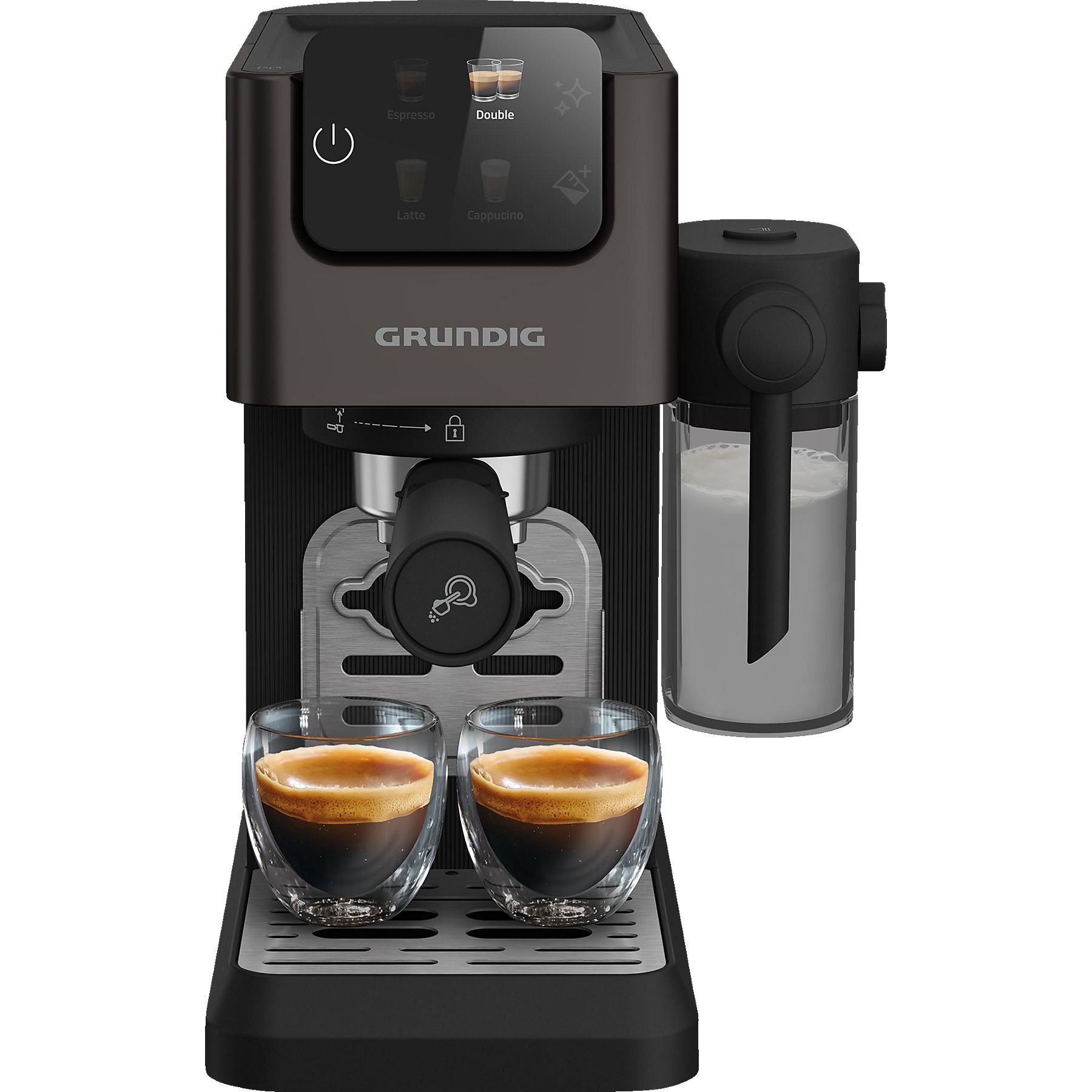 GRUNDIG KSM 6430 Espressomaschine Dark Inox/Schwarz