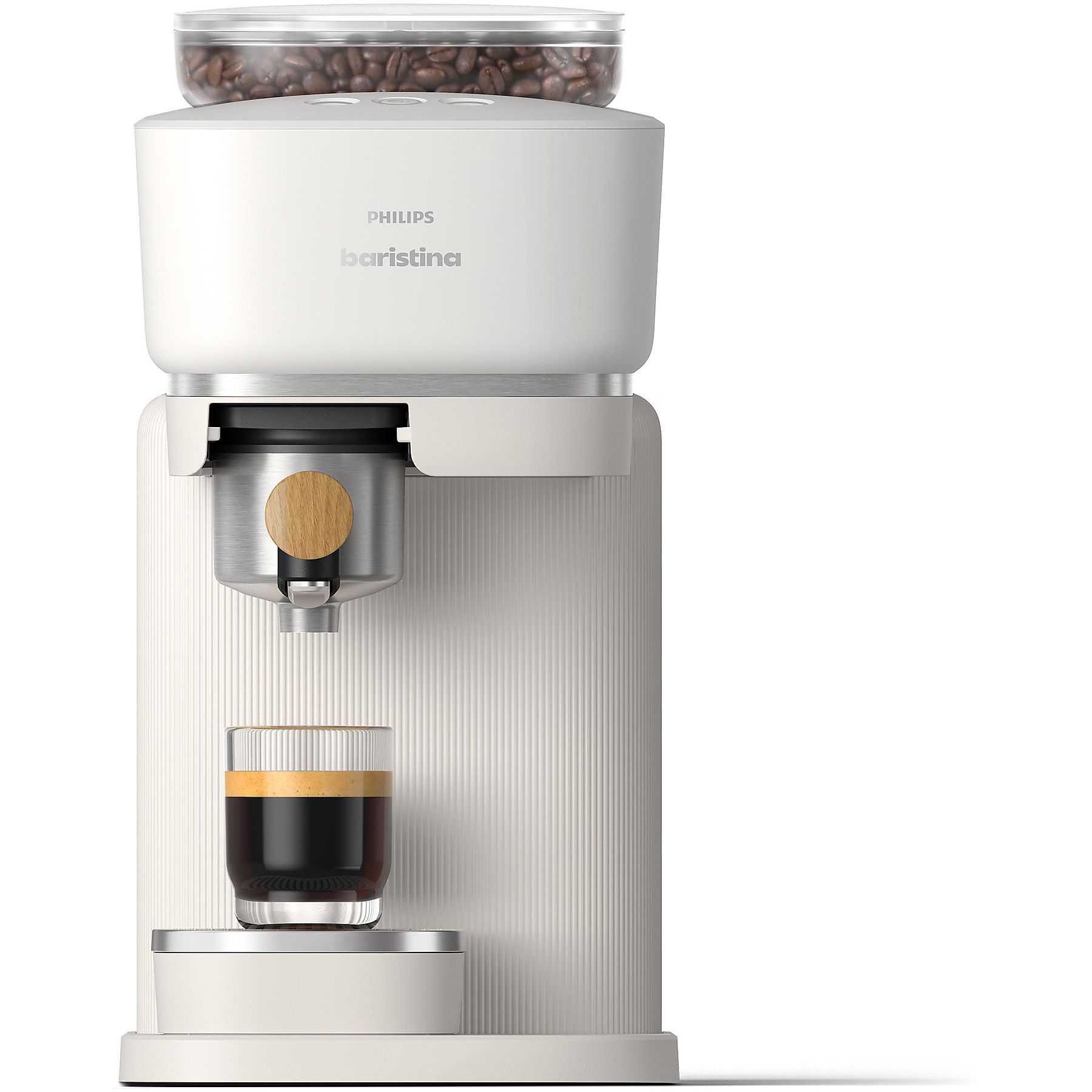 PHILIPS BAR302/20 Baristina Espressomaschine Weiss/Eschenholz