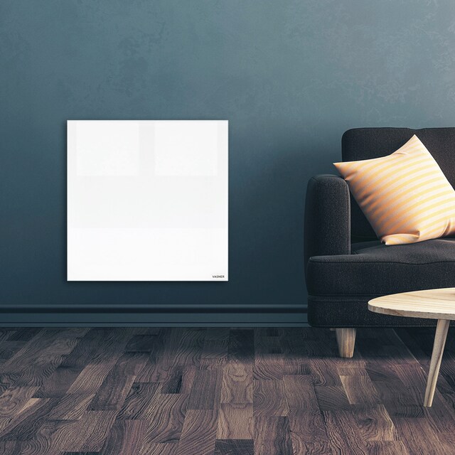 Vasner Infrarotheizung »Glas mit Rahmen weiß, 300 W, Citara G«, Infrarot Glasheizung, IP44 Bad geeignet