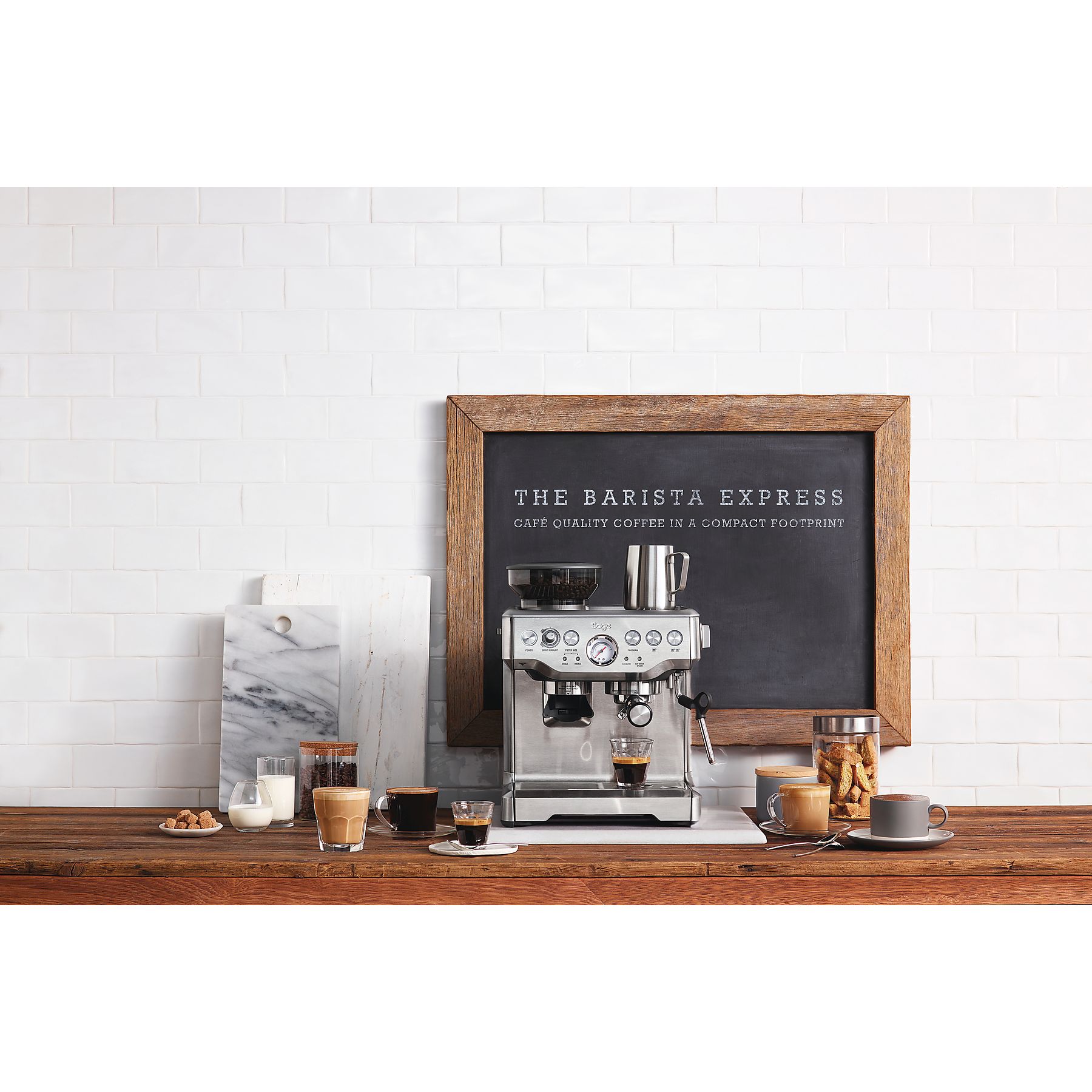 SAGE SES875BSS2EEU1A the Barista Express Espressomaschine Silber