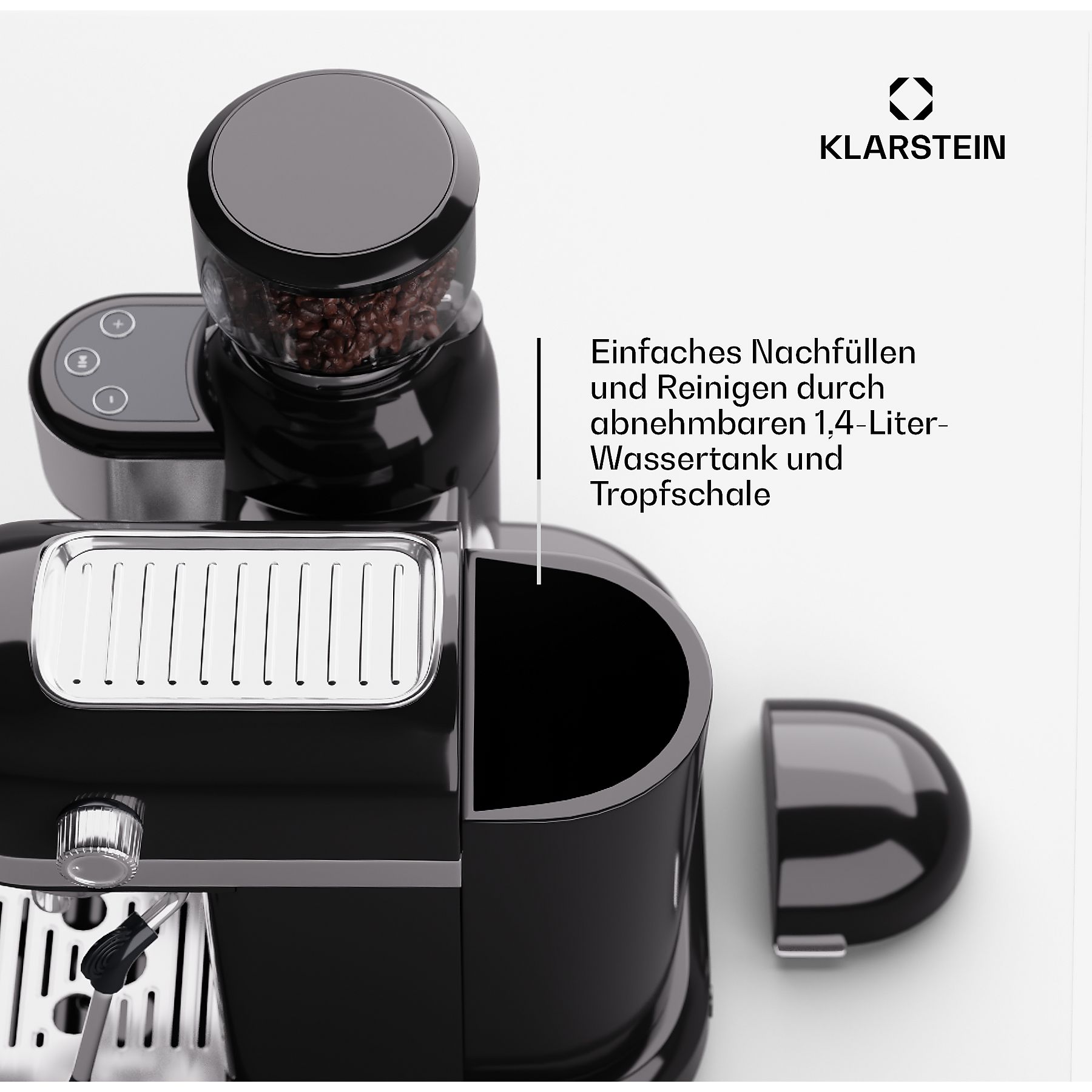 KLARSTEIN Bella Café Espresso Espressomaschine Schwarz