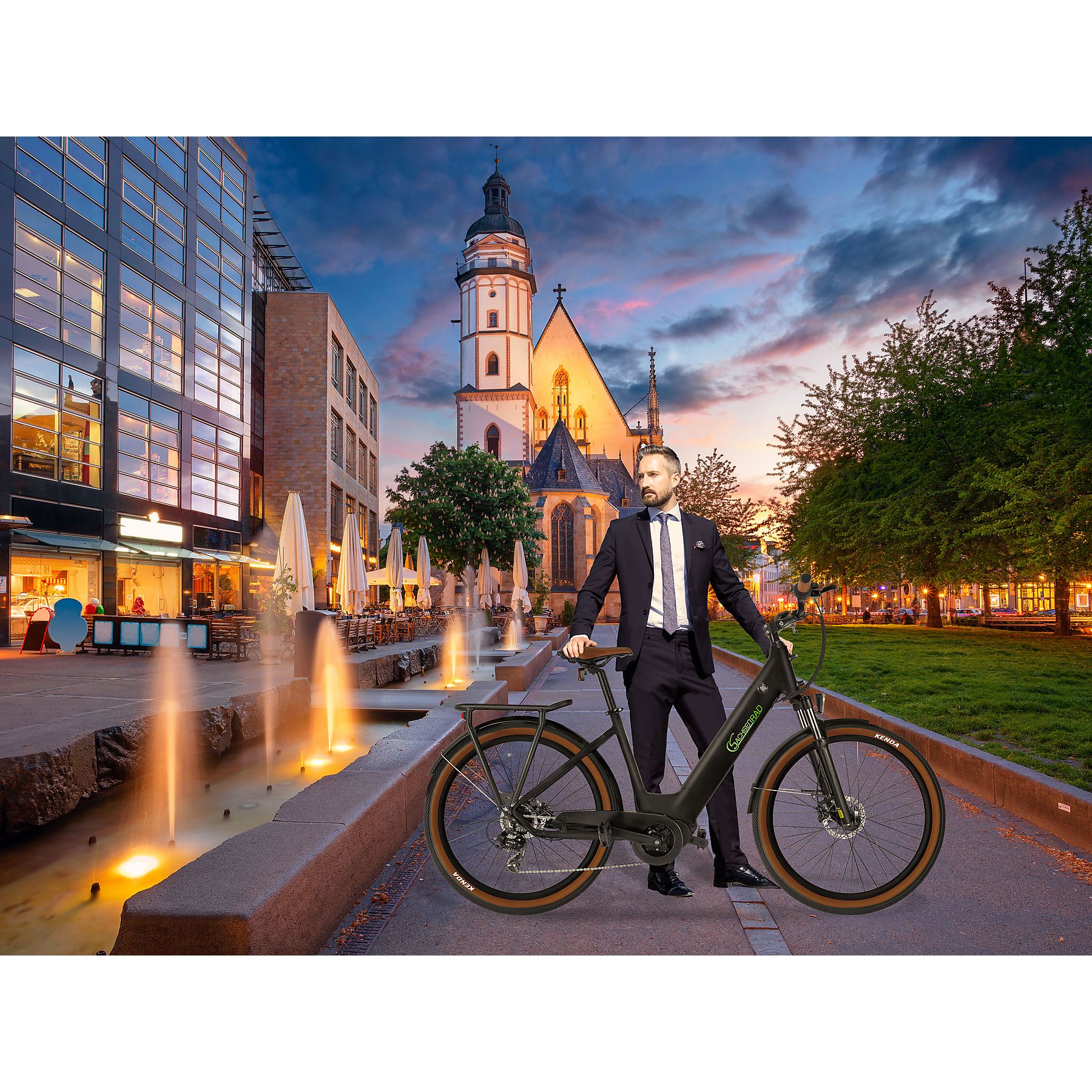Sachsenrad E-Bikes E-SUV Citybike C5 Centro mit Alarmsystem schwarz