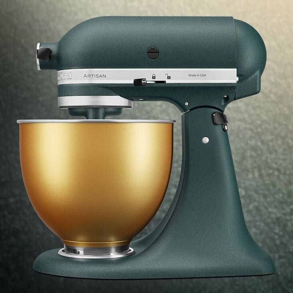 KitchenAid Artisan 5KSM156 5KSM156VGEPP Pebble Palm with gold bowl